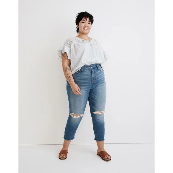 Madewell Dark Wash The Perfect Vintage Crop Jeans - Picture 1 of 5